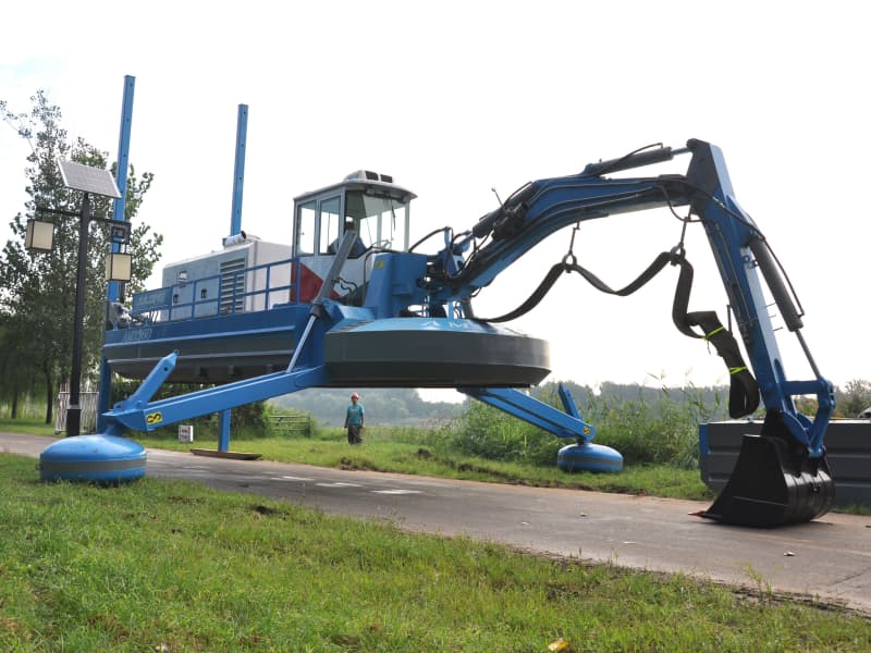 Draga anfibia autopropulsada multifuncional (500 m³/h) para aguas someras