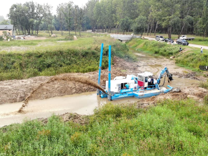 Draga anfibia autopropulsada multifuncional (500 m³/h) para aguas someras