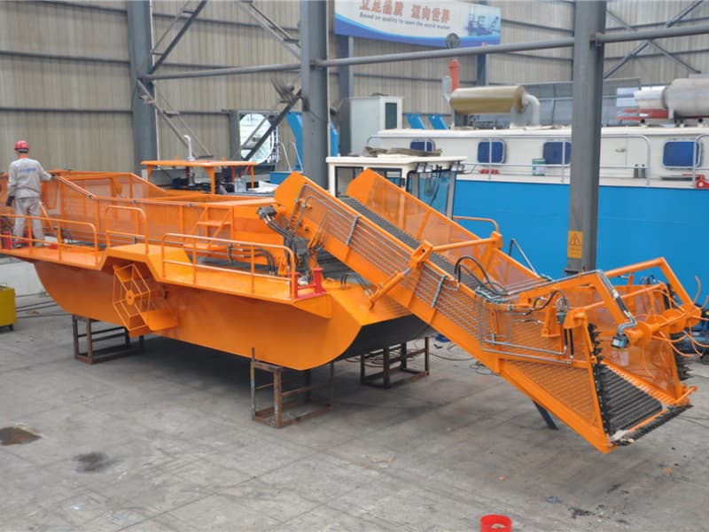 Barco de limpieza automática de agua/Recolector de malezas acuáticas/Barco desnatador de basura