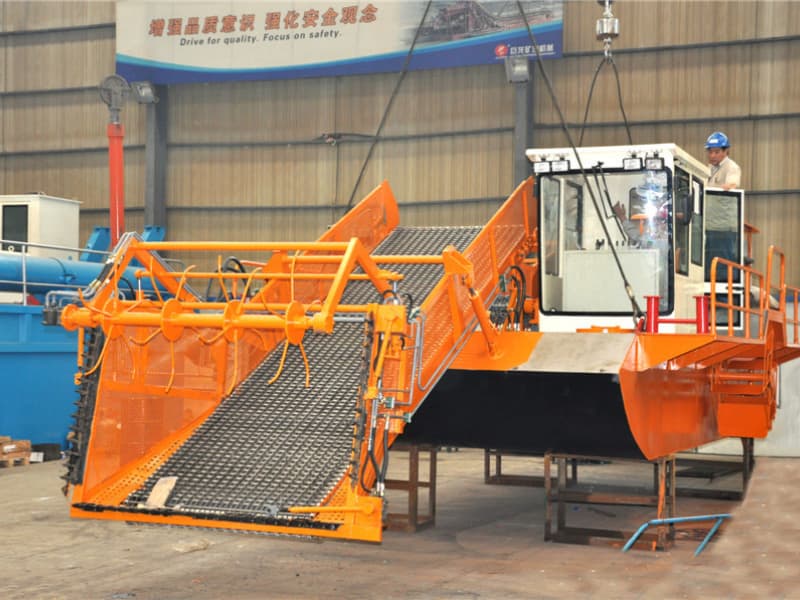 Barco de limpieza automática de agua/Recolector de malezas acuáticas/Barco desnatador de basura