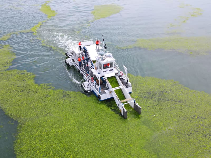 Barco de limpieza automática de agua/Recolector de malezas acuáticas/Barco desnatador de basura