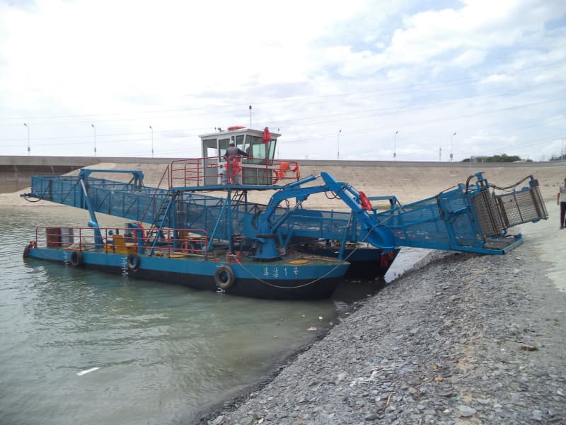 Barco de limpieza automática de agua/Recolector de malezas acuáticas/Barco desnatador de basura
